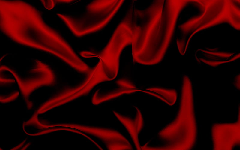 red silk texture red waves silk background, silk waves texture, silk background, red fabric texture, red satin texture, HD wallpaper