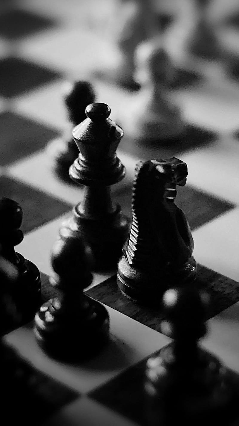 Black And White Chess Game , black and white, HD phone wallpaper