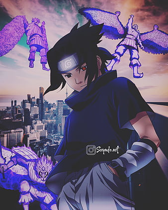 Naruto, anime, edit, sasuke, HD phone wallpaper