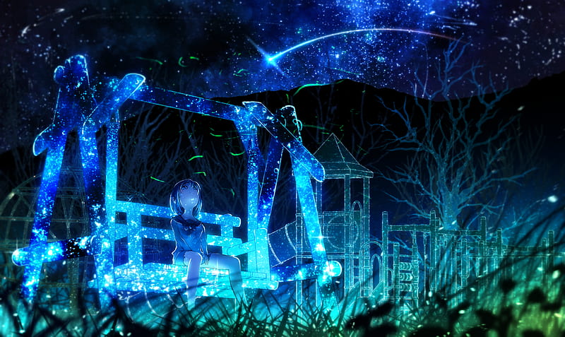 Anime, Original, Shooting Star, Stars, HD wallpaper