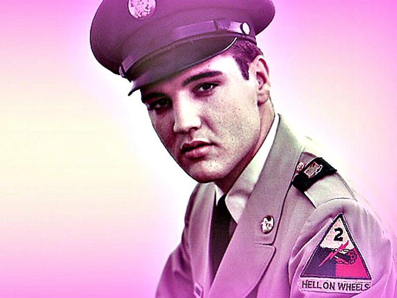 Elvis Presley, artist, movie, music, man, singer, uniform, pink, actor, HD wallpaper