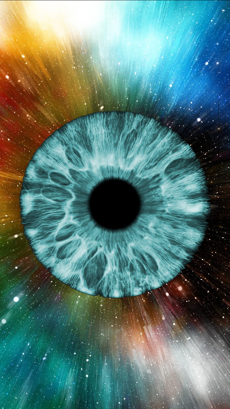 Galaxy Eye, abstract, auge, blau, blue, eyes, universum, HD phone wallpaper