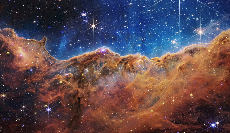 NASA's Webb Reveals Cosmic Cliffs, Glittering Landscape of Star Birth, Nebula Cloud, HD wallpaper