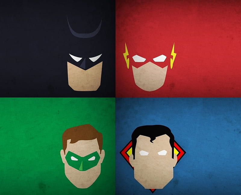 Superheroes, batman, dc, flash, green, heroes, lantern, superman, HD wallpaper