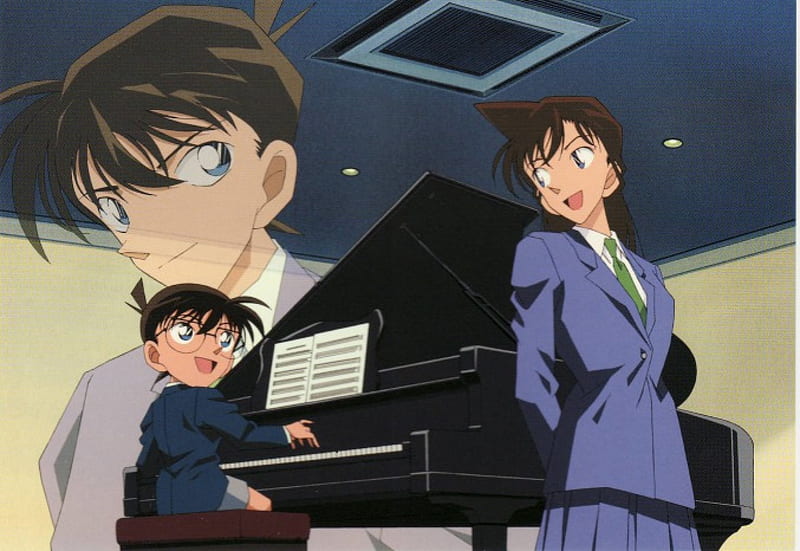 Detective Conan, Shinichi Kudo, Piano, Ran Mouri, Conan Edogawa, HD wallpaper