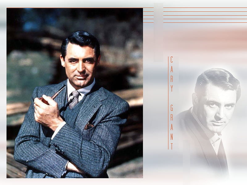 Cary Grant, male, handsome, nice eyes, pipe, elegant, actor, HD wallpaper