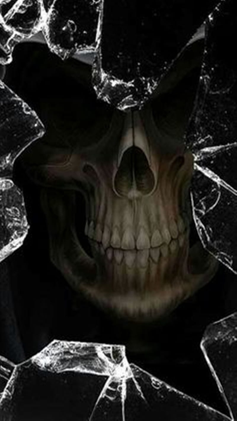 caveira, horror, skull, halloween, logo, HD phone wallpaper