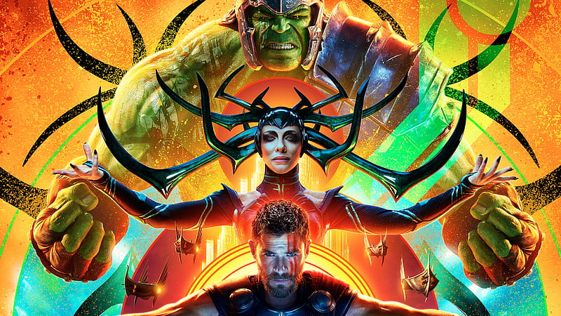 Hulk Hela Thor In Thor Ragnarok, thor-ragnarok, movies, 2017-movies, thor, hela, hulk, HD wallpaper