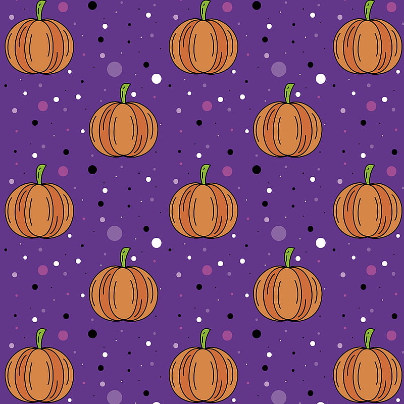 pumpkin, pattern, art, dots, colorful, HD phone wallpaper