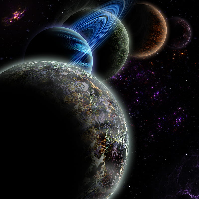 planets, galaxy, stars, space, universe, HD mobile wallpaper