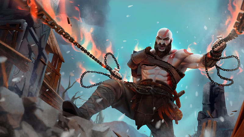 Kratos Artwork New, kratos, artwork, digital-art, artstation, god-of-war, HD wallpaper
