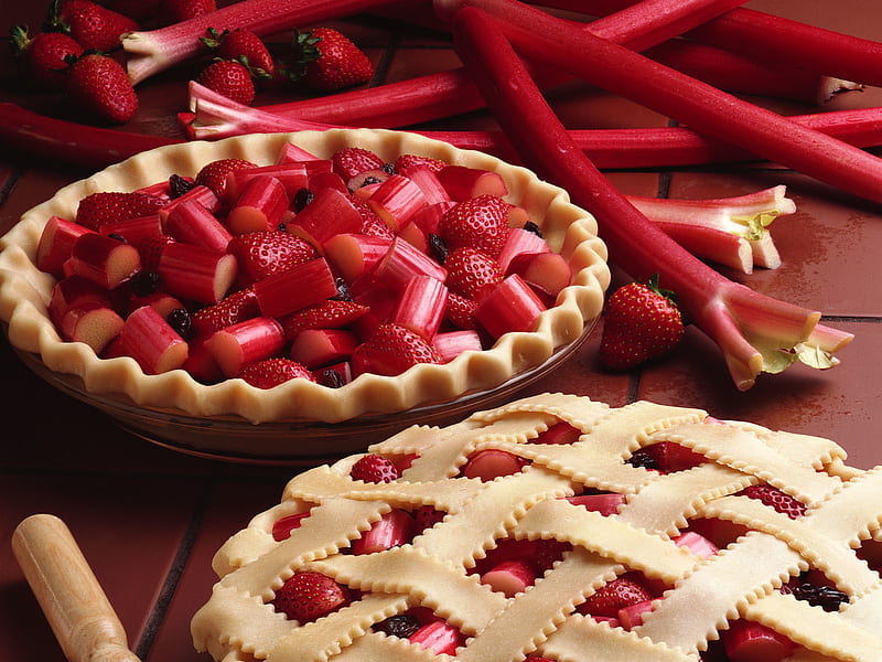 Food, Berry, Pie, Rhubarb, HD wallpaper