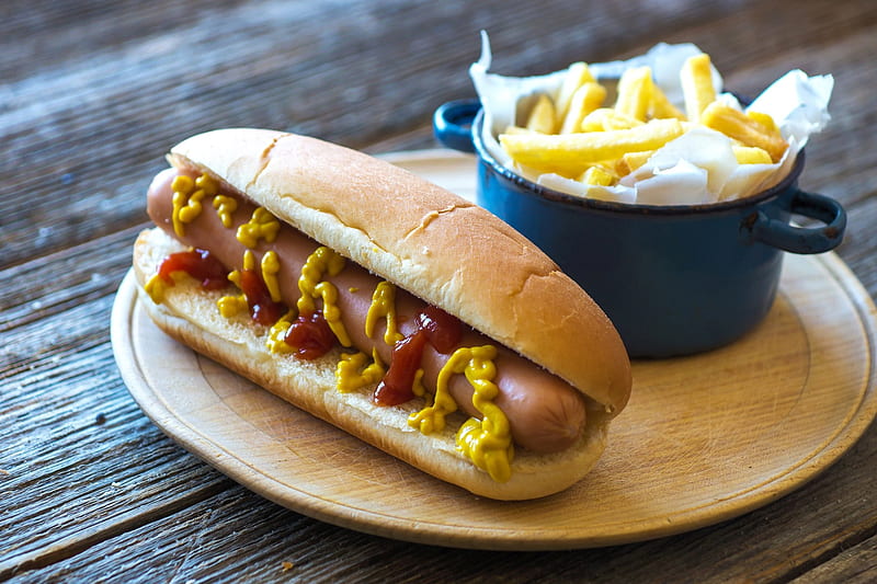 Hot Dog, food, cream, dog, Hot, HD wallpaper
