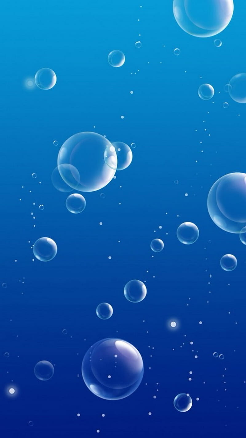Big Water Bubbles, apple, blue, iphone, nice, ocean, sea, HD phone wallpaper