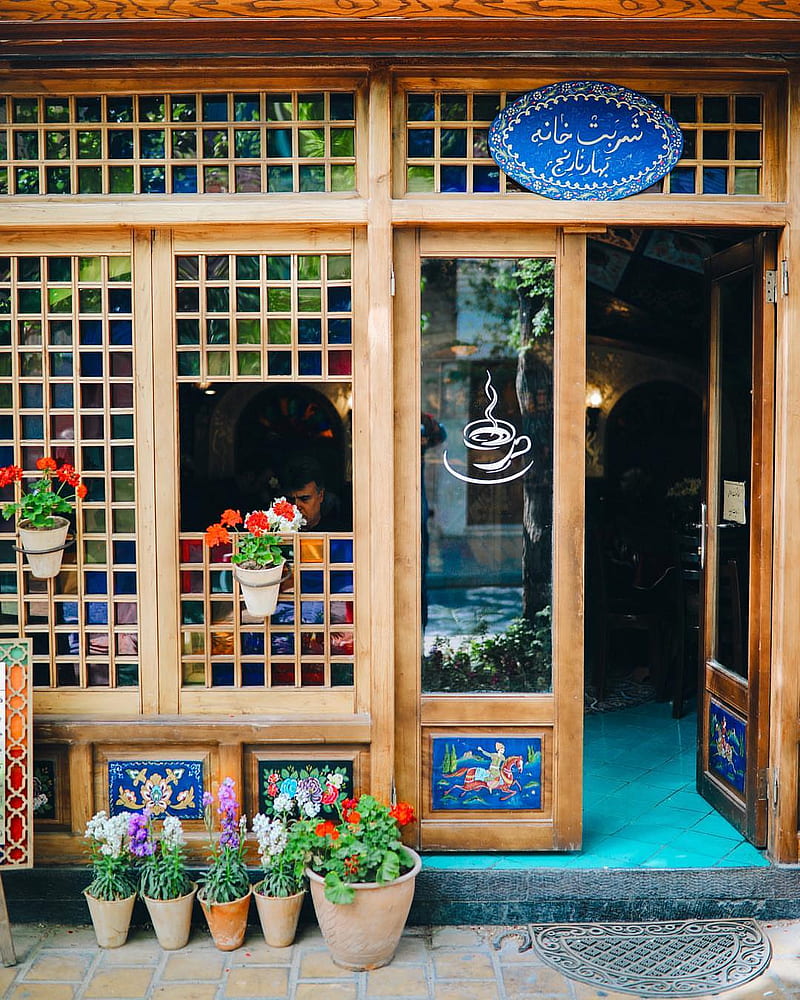 Iran, flowers, door, HD phone wallpaper