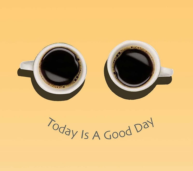 Have a good day!, coffee, good, cup, day, face, smile, word, card, HD wallpaper