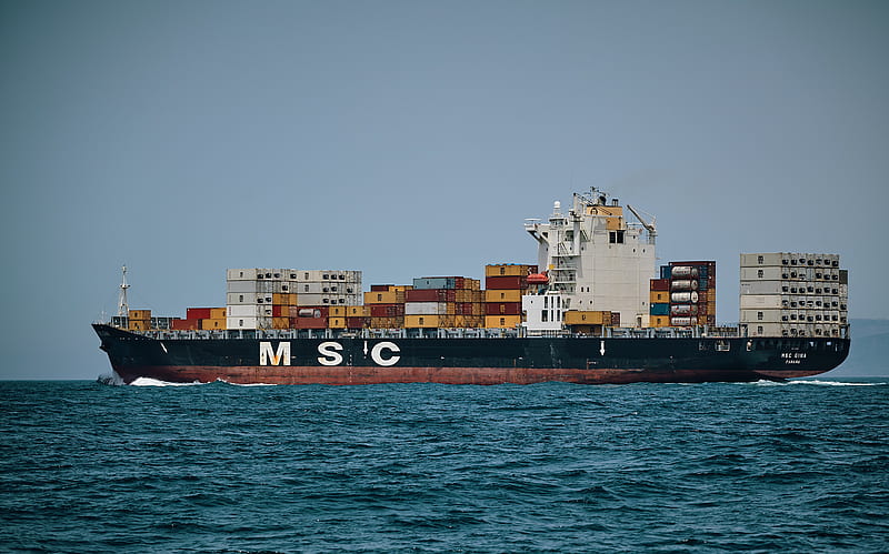 M S C cargo ship sailing, HD wallpaper