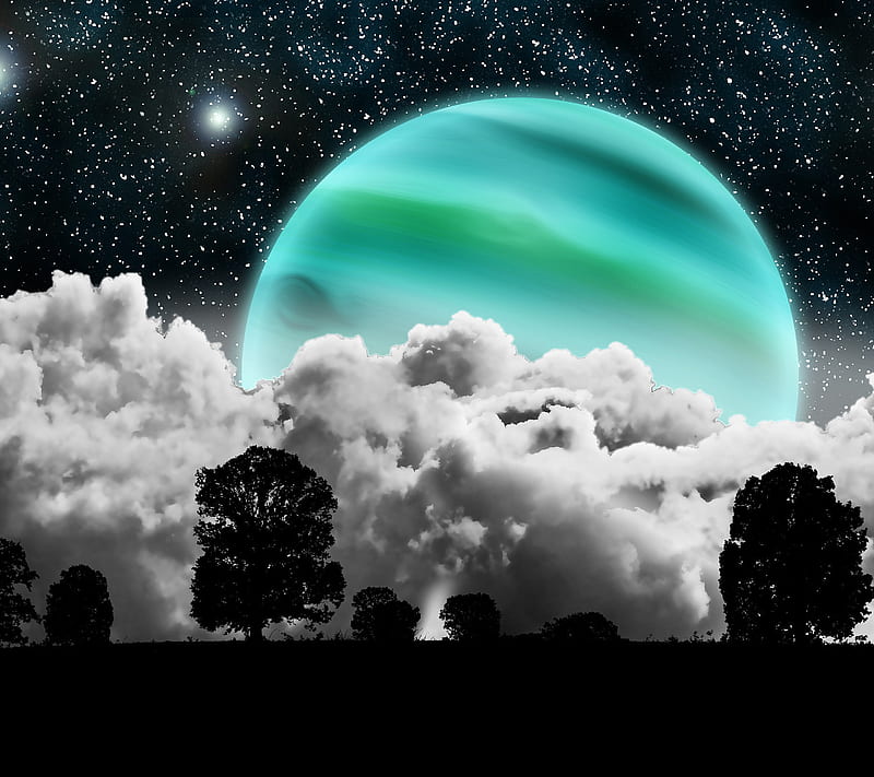 Ultra Night, cloud, planet, sky, stars, HD wallpaper