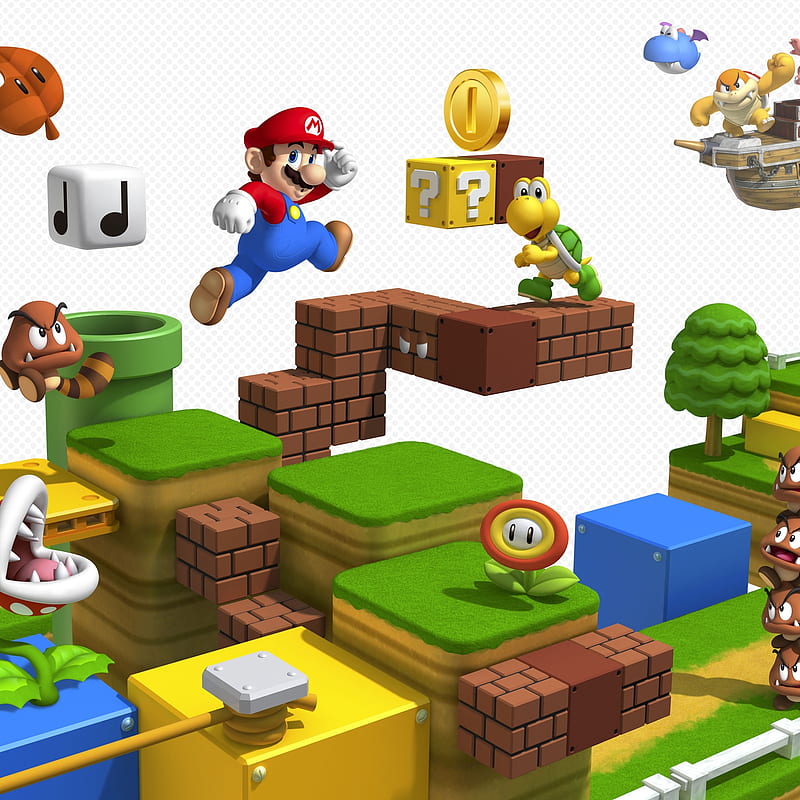 Mario 3D, nintendo, smb, super mario bros, HD phone wallpaper