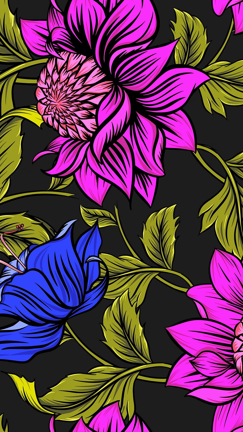 Flower Petal Leaves , colorful, bright, patterns, petals, flowers, art, HD phone wallpaper