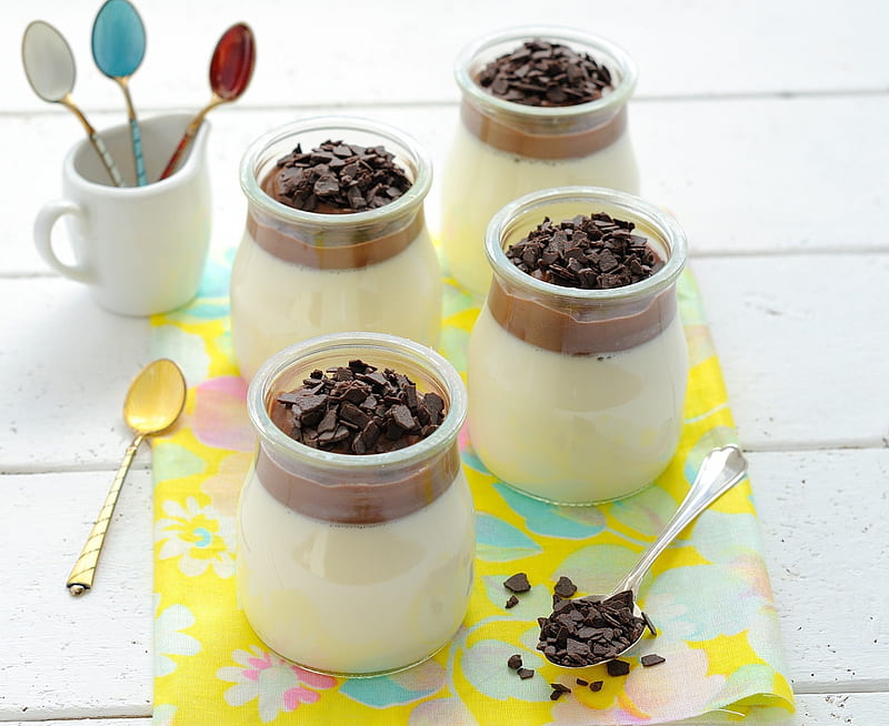 *** Chocolate Vanilla dessert ***, fresch, food, chocolate, home, vanilia, made, dessert, HD wallpaper