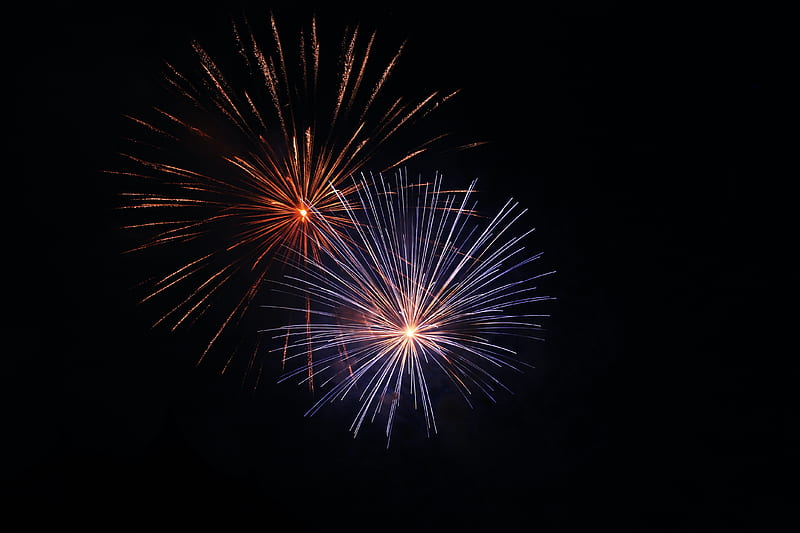 fireworks, sparks, night, holiday, dark, HD wallpaper
