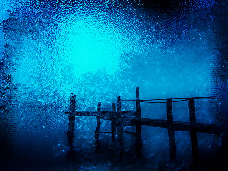 Frost Water, h20, blue, HD wallpaper
