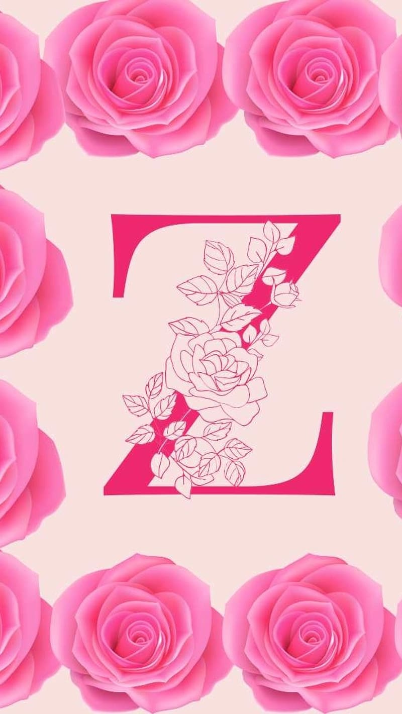 Z Name Wale, pink rose z, letter z, HD phone wallpaper