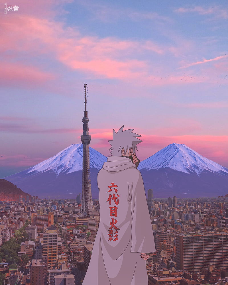 Hokage Kakashi, aesthetic, anime, asia, japan, kakashi hatake, mountains, n...