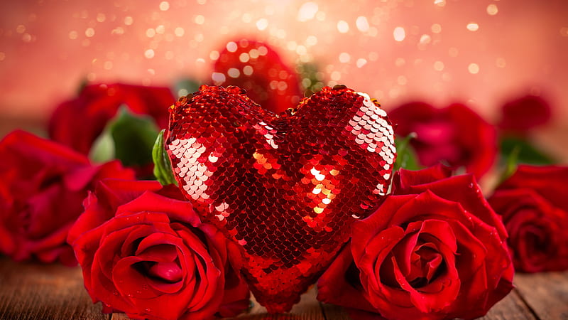 Red roses, romance, heart, bokeh, Flowers, HD wallpaper | Peakpx