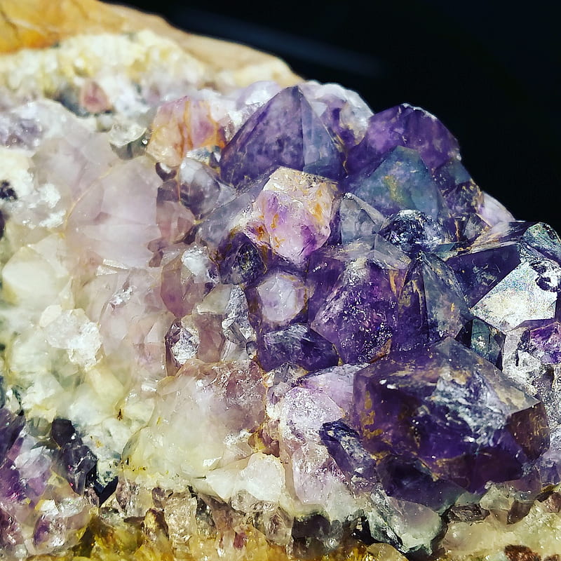 Amethyst , rocks, geode, crystal, sparkling, geology, HD phone wallpaper