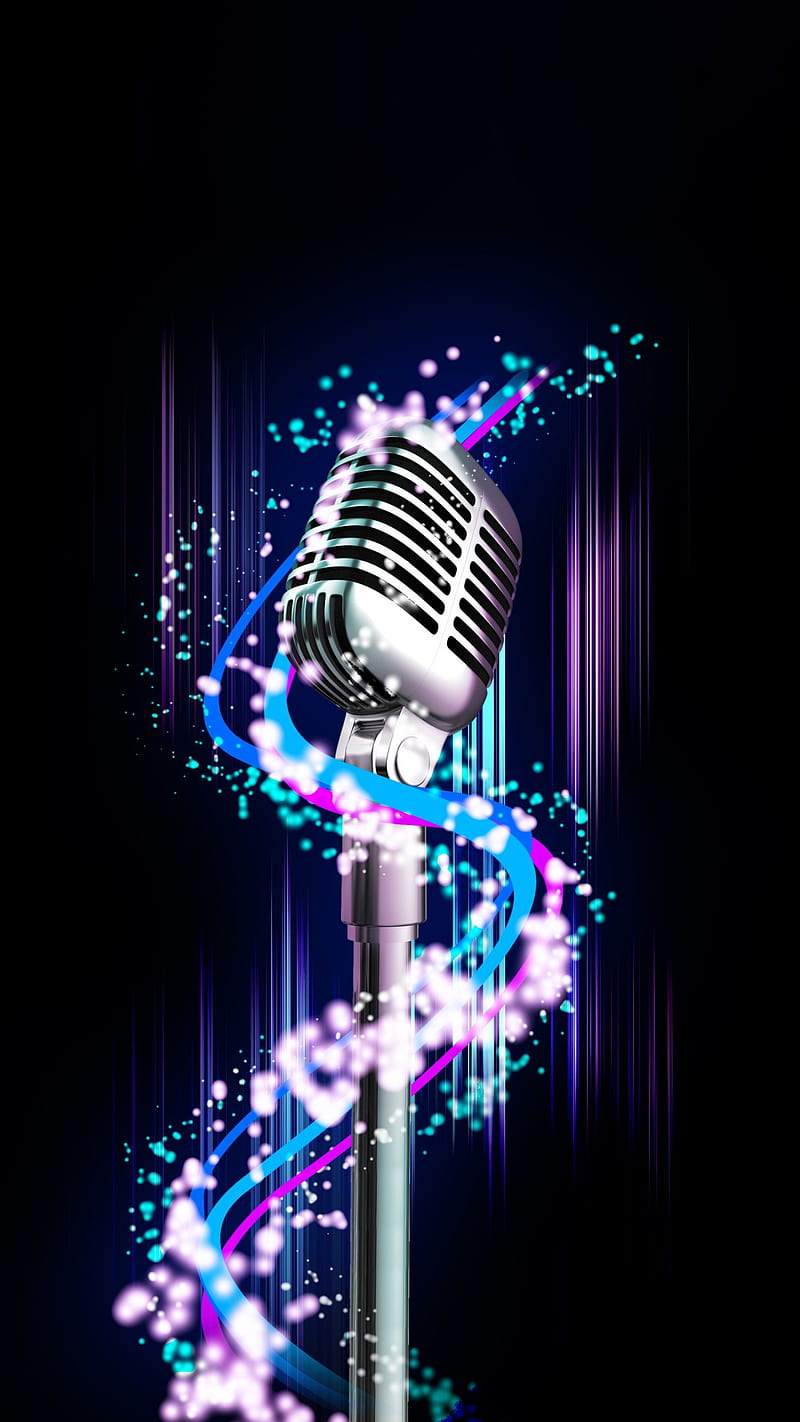 Music, abstract, beauty design, colorful, microphone, HD phone wallpaper