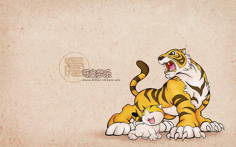 Tiger, symbol, anime, oriental, signs, horoscope, zodiac, sign, chinese, HD wallpaper