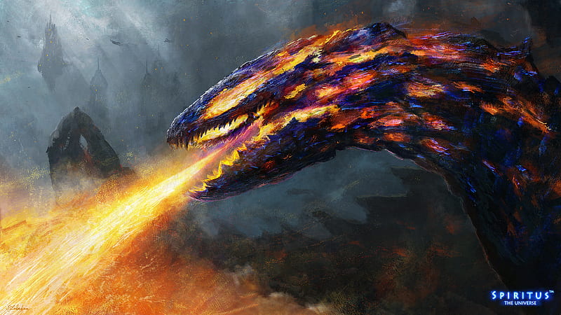 Lava Dragon , dragon, artist, artwork, digital-art, HD wallpaper