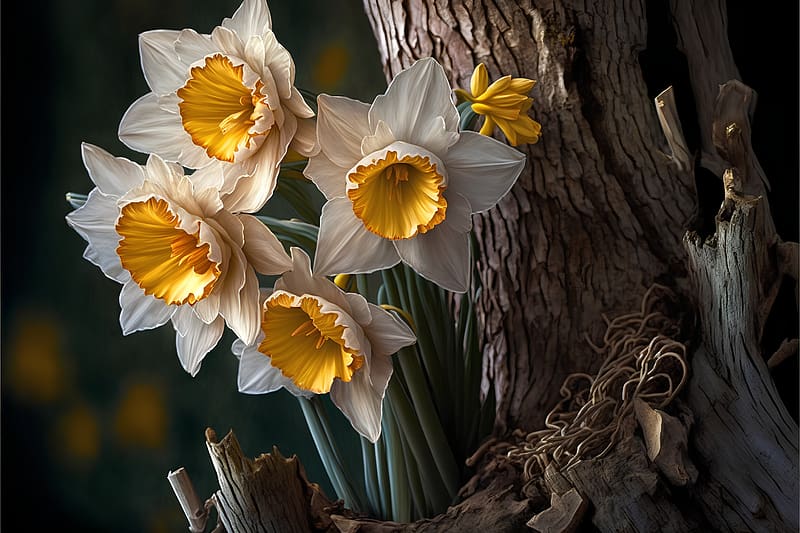 Narcissus Flowers, Floral, Blossom, Season, Tree, HD wallpaper