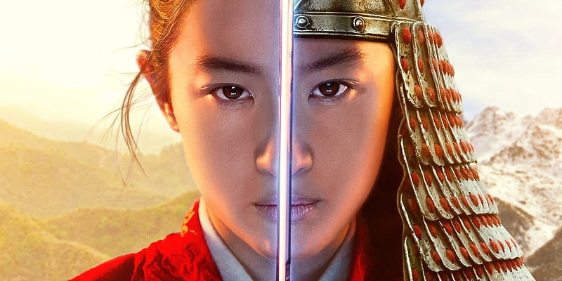 Mulan ( 2020 ), warrior, movie, mulan, face, princess, afis, sword, poster, girl, asian, HD wallpaper