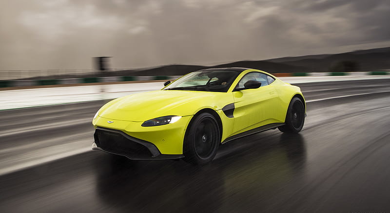 2019 Aston Martin Vantage (Lime Essence) - Front Three-Quarter , car, HD wallpaper