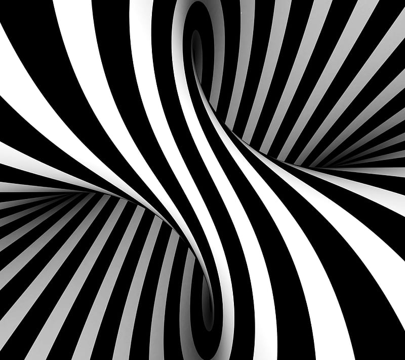 Optical Illusion, 3d, abstract, background, black, lines, pattern, stripes,  white, HD wallpaper | Peakpx