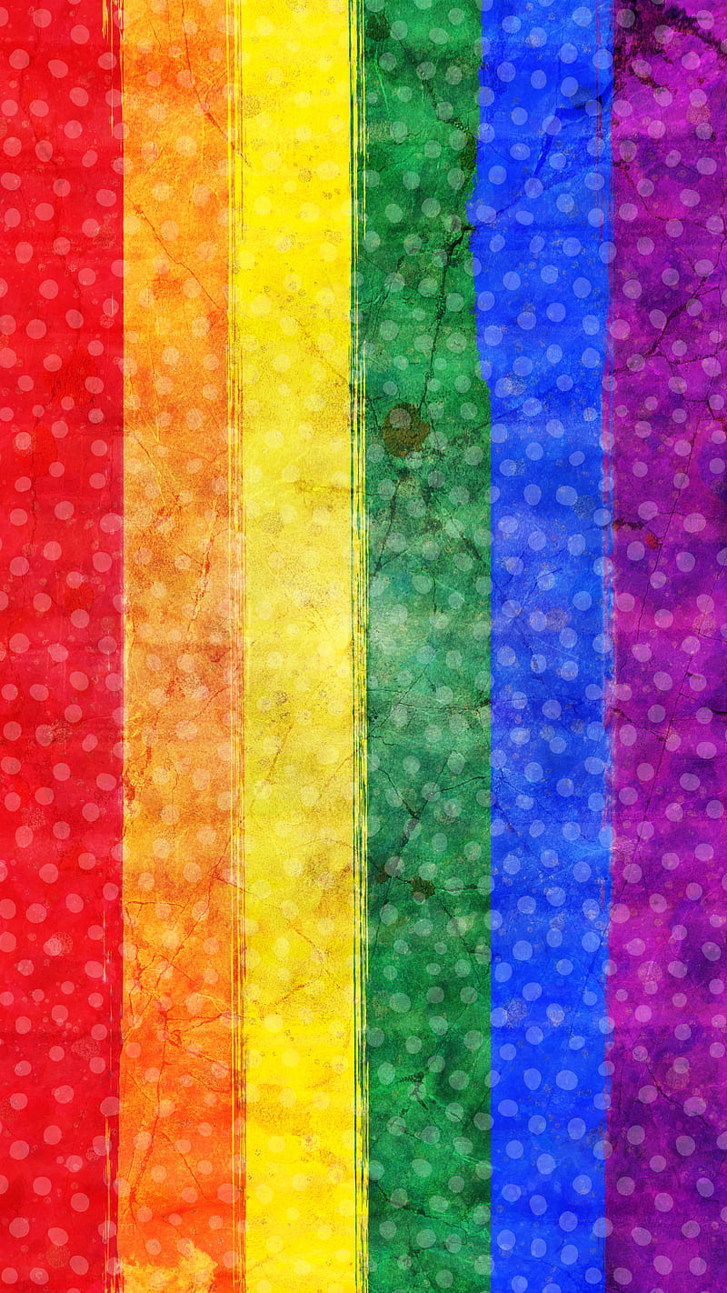 Dots LGBT Rainbow , Adoxalinia, June, acceptance, activist, background, blue, color, community, day, diversity, flag, gay, gender, genderfluid, girl, heart, human, lgbtq, love, month, parade, polka, power, pride, proud, rights, solidarity, strong, teen, together, tolerance, yellow, HD phone wallpaper
