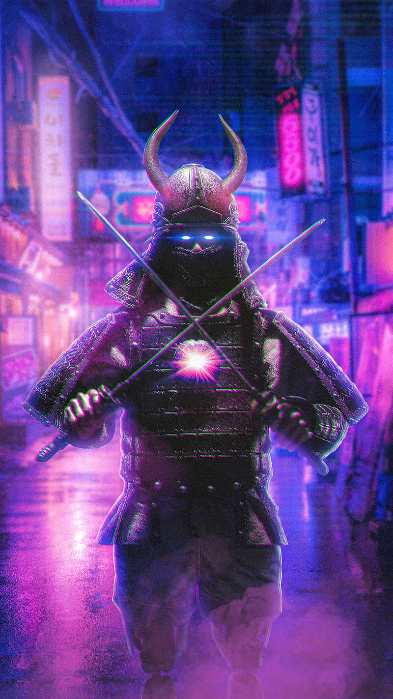 Ninja Cyberpunk Night City iPhone Phone 4K Wallpaper #830h
