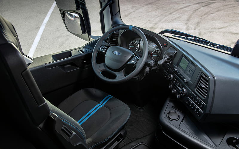 2021, Ford F-MAX, interior, interior view, dashboard, new F-MAX interior, American trucks, Ford, HD wallpaper