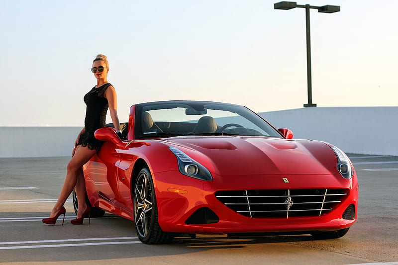 California Ferrari and Model, red, model, ferrari, car, blonde, HD wallpaper  | Peakpx
