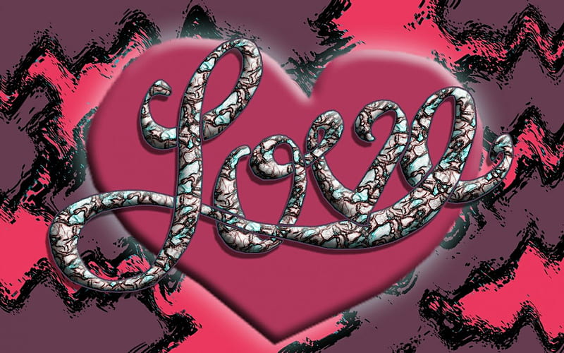 Lo , valentines day, black, abstract, corazones, metal, fantasy, 3d, dark, love, pink, HD wallpaper