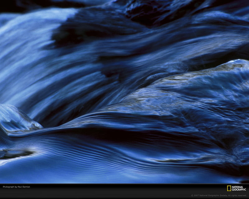 Rushing Water, rushing, water, river, waves, blue, HD wallpaper
