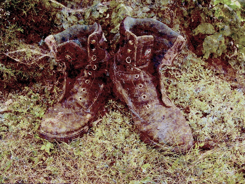 working boots, old, boots, worn, working, HD wallpaper