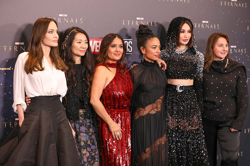 Movie, Eternals, Angelina Jolie , Chloé Zhao , Salma Hayek , Lauren Ridloff , Gemma Chan, HD wallpaper
