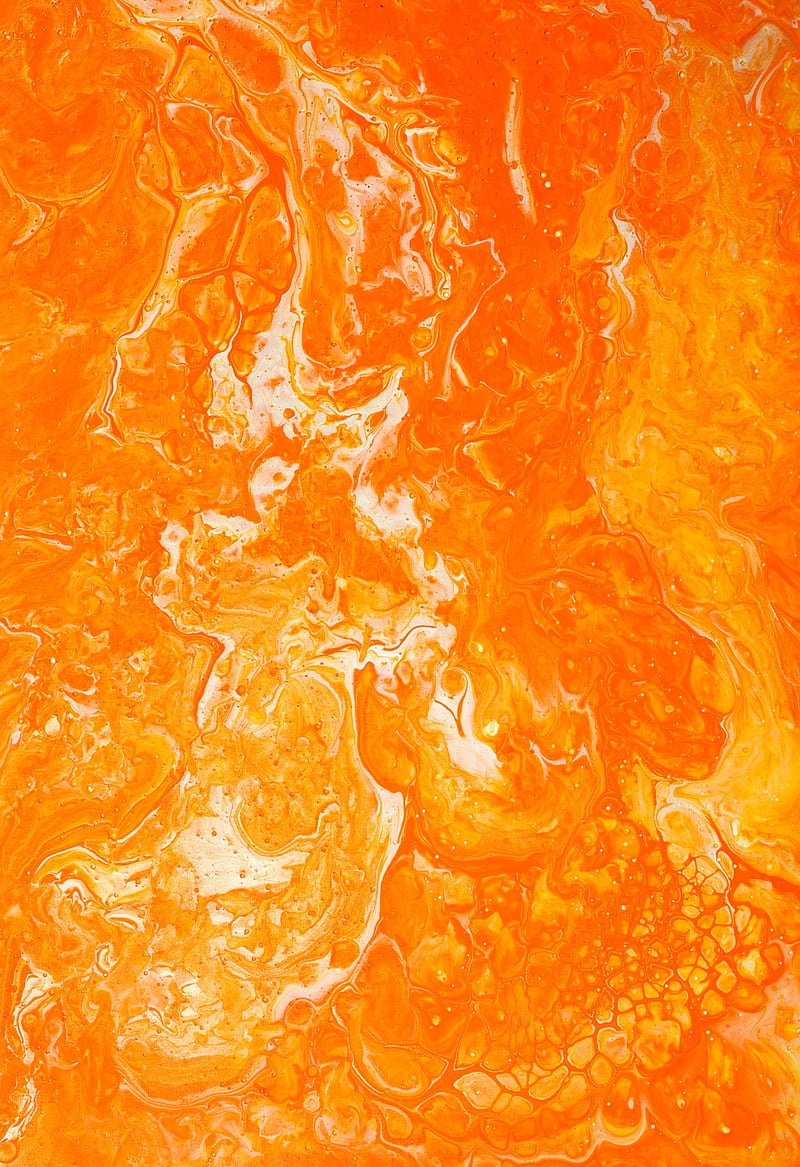paint, stains, abstraction, orange, bright, HD phone wallpaper