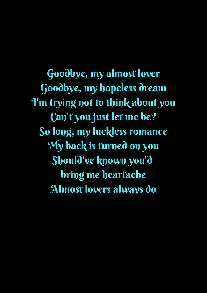 Almost Lover, love, love lyrics, lyrics, messages, quotes, HD phone wallpaper