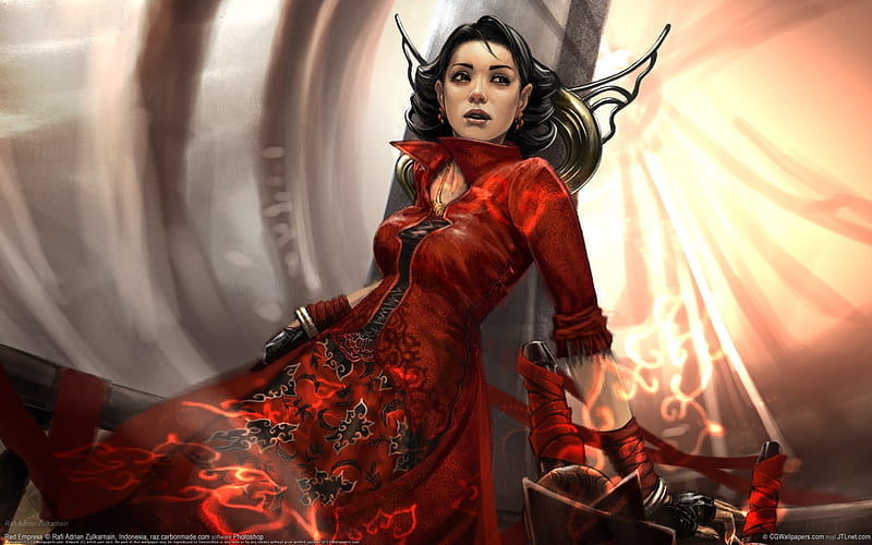 Red Empress, game, fantasy, HD wallpaper