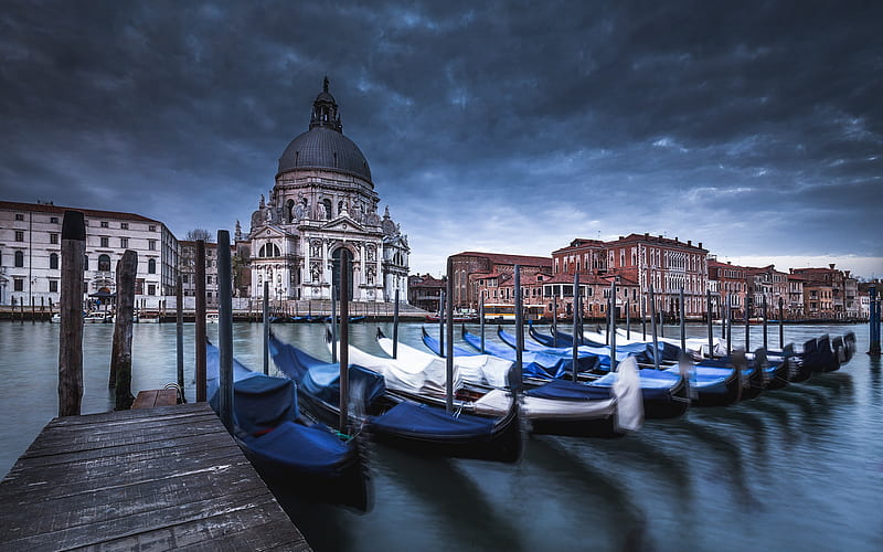 Venice, morning, sunrise, Santa Maria della Salute, Grand Canal, Roman Catholic church, basilica, Italy, HD wallpaper